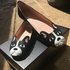 Kate Spade Winthrop French Bulldog Ballet Flat Bla